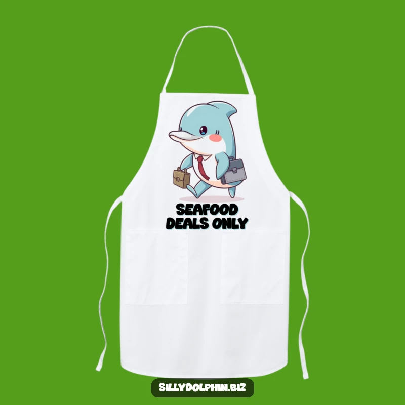 Funny Dolphin Briefcase Apron: Cook With Determined Aquatic Flair