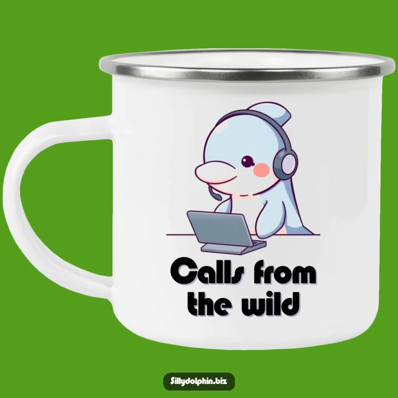 Funny Dolphin Headset Camping Mug - Attentive & Durable Gift