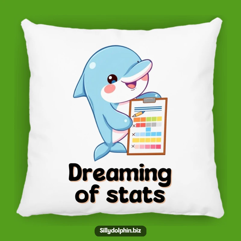 Funny Dolphin Chart Pillow - Comfy & Analytical Decor