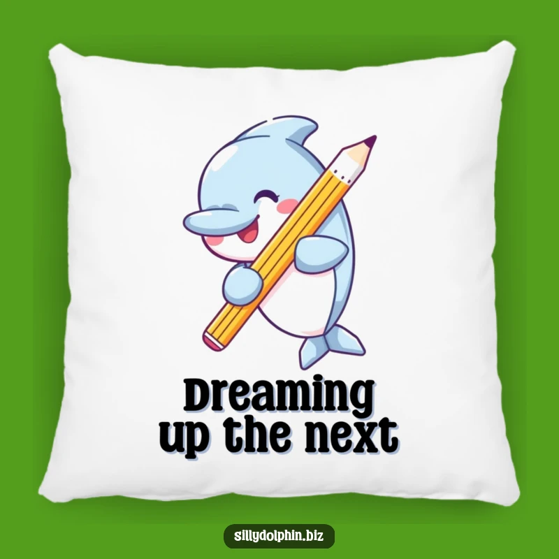 Funny Dolphin Pencil Pillow: Comfy Decor for a Creative Haven