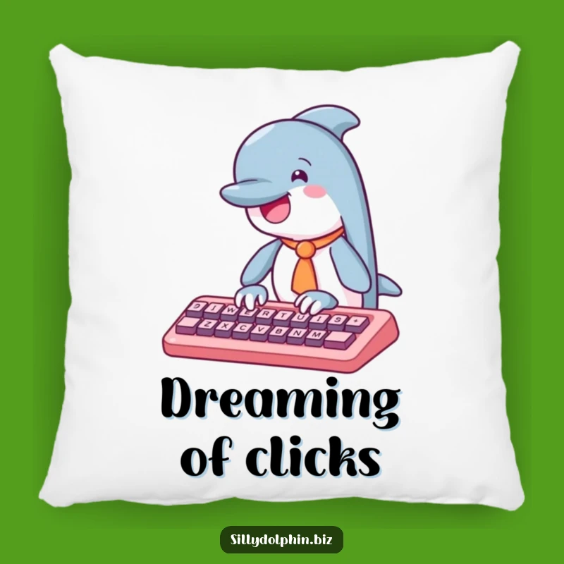 Funny Dolphin Tie Typing Pillow - Comfy & Witty Decor