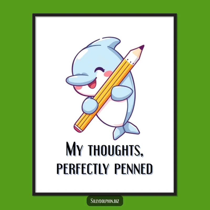 Funny Dolphin Pencil Digital Art: Instant Artistic Inspiration