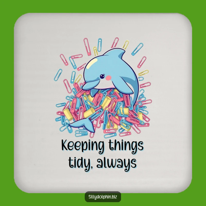 Funny Dolphin Paperclip Drink Coasters: Protect Surfaces with Humor