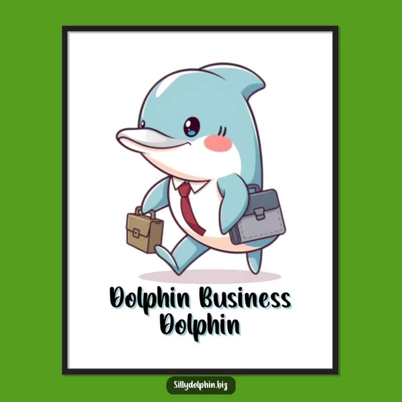 Funny Dolphin Briefcase Poster: Motivational Aquatic Art For Your Walls