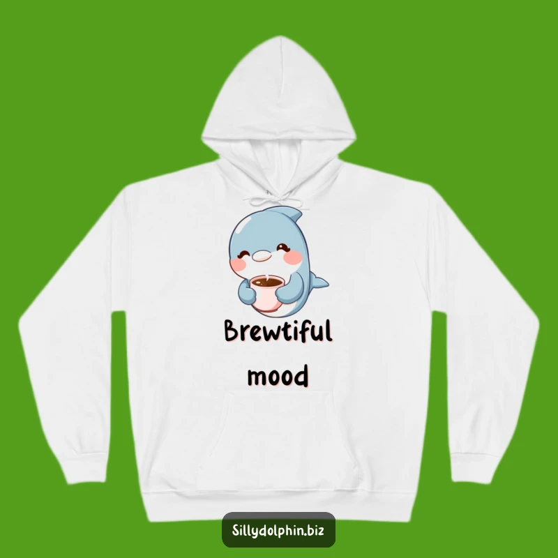 Funny Dolphin Coffee Hoodie: Cozy Dolphin Brew Wear, Awesome Funny Gift