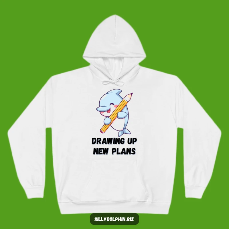 Funny Dolphin Pencil Hoodie: Cozy Up with Artistic Aquatic Vibes