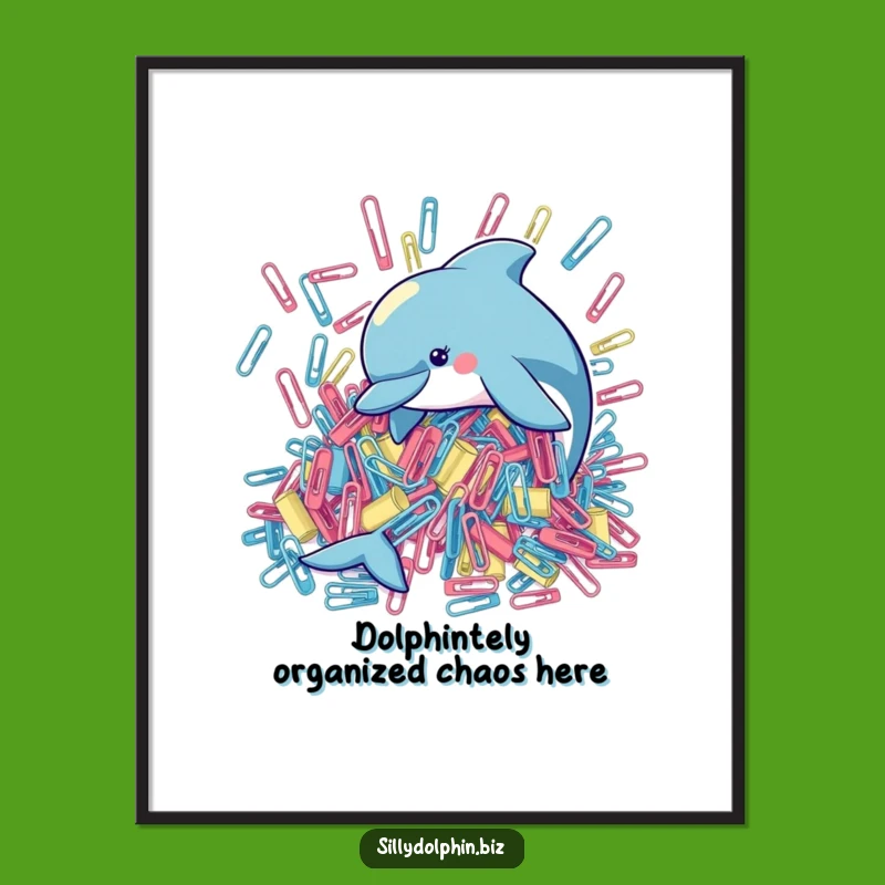 Funny Free Printable Wall Art: Dolphin's Paperclip Project - Hilarious Downloadable Decor