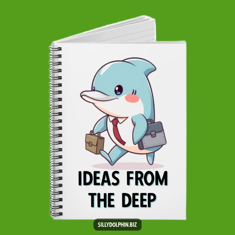 Funny Dolphin Briefcase Notebook: Jot Down Ideas With Aquatic Ambition