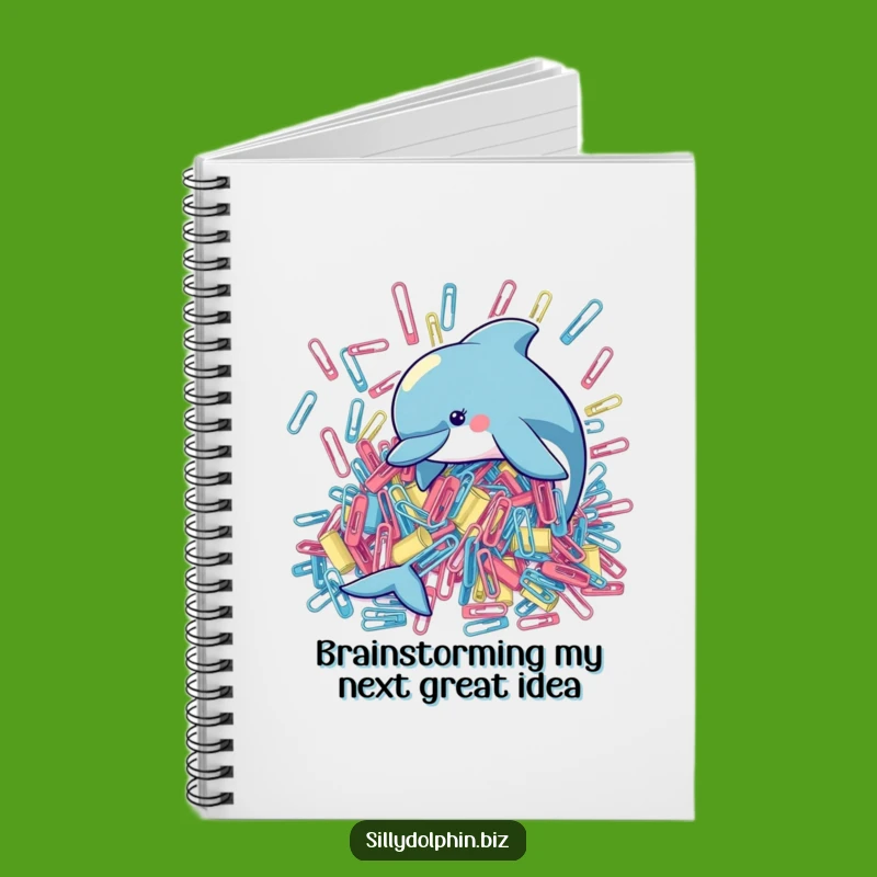Funny Dolphin Paperclip Notebook: Jot Down Ideas with Aquatic Flair